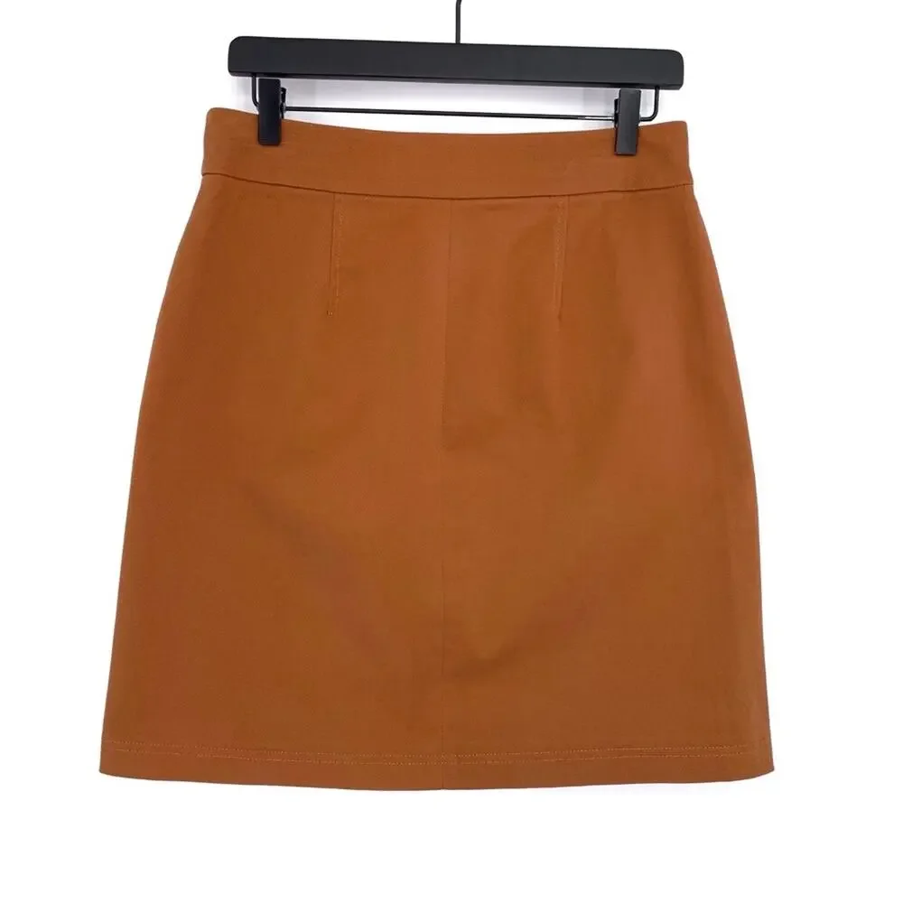 ANN TAYLOR Factory Mini Skirt Burnt Orange 4